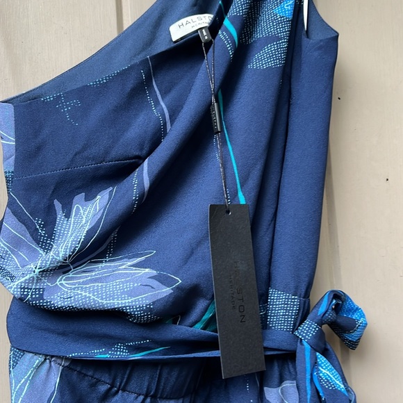 NWT halston heritage floral one shoulder ruffle gown - Picture 3 of 3